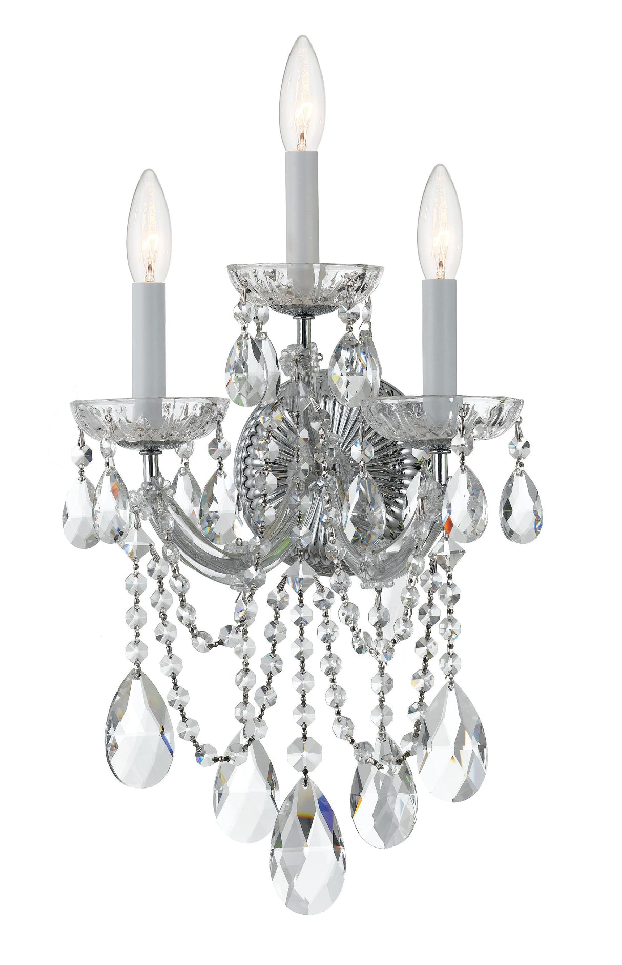 Crystorama Maria Theresa 11'' Swarovski Strass Crystal Polished Chrome Sconce