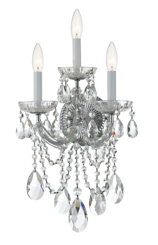 Crystorama Maria Theresa 11'' Swarovski Strass Crystal Polished Chrome Sconce