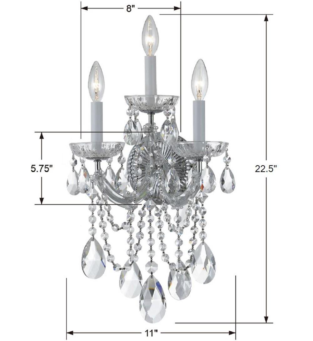Crystorama Maria Theresa 11'' Swarovski Strass Crystal Polished Chrome Sconce