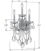 Crystorama Maria Theresa 11'' Swarovski Strass Crystal Polished Chrome Sconce