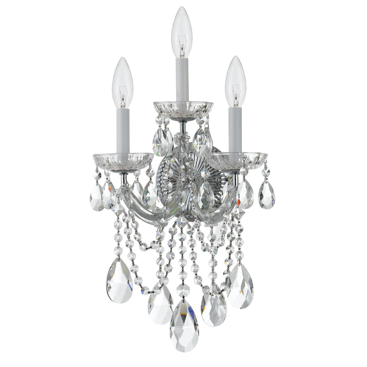 Crystorama Maria Theresa 11'' Swarovski Strass Crystal Polished Chrome Sconce