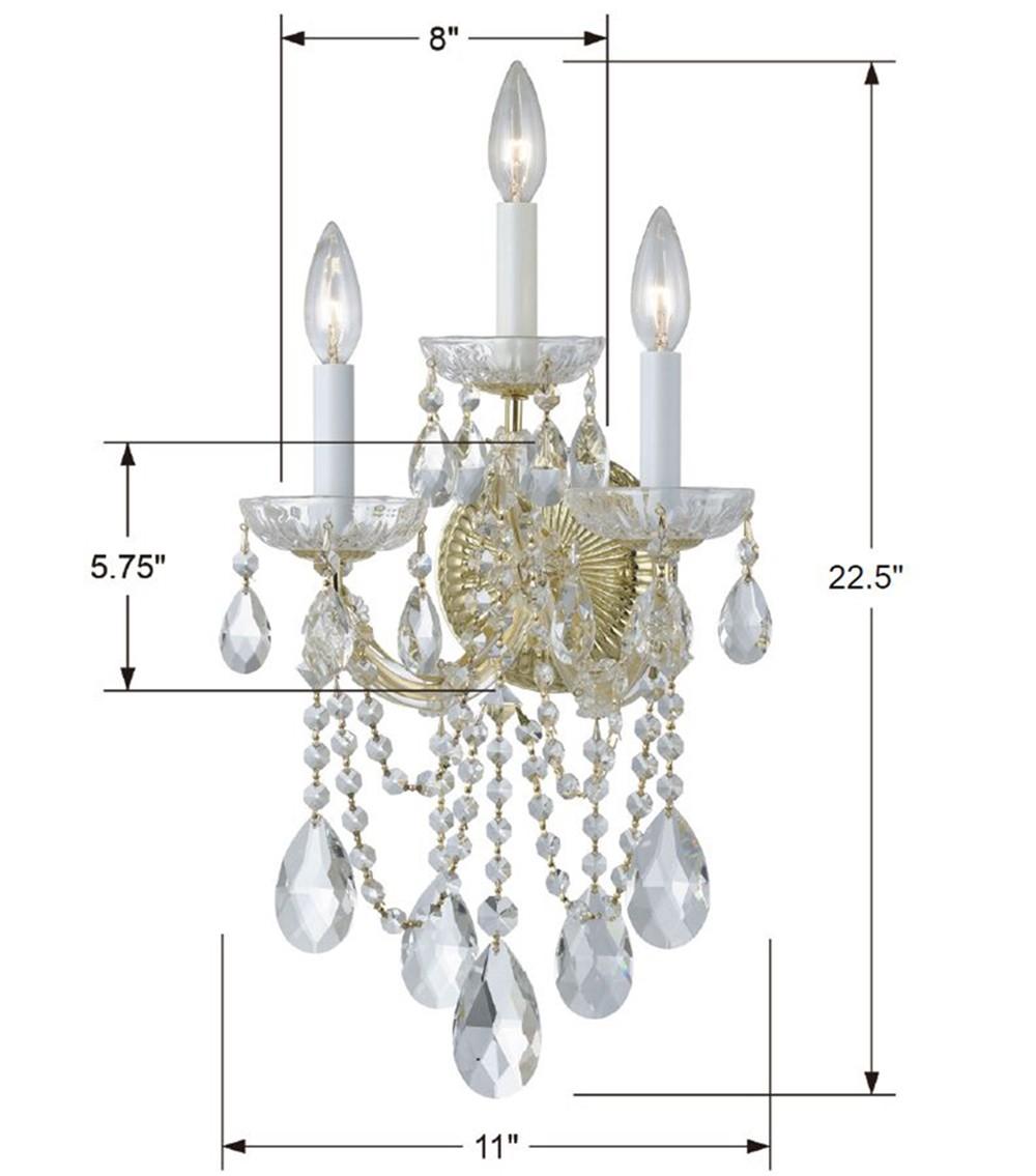 Crystorama Maria Theresa 11'' Swarovski Strass Crystal Gold Sconce