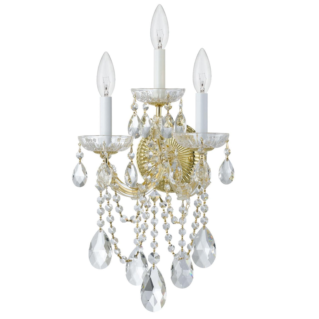 Crystorama Maria Theresa 11'' Swarovski Strass Crystal Gold Sconce