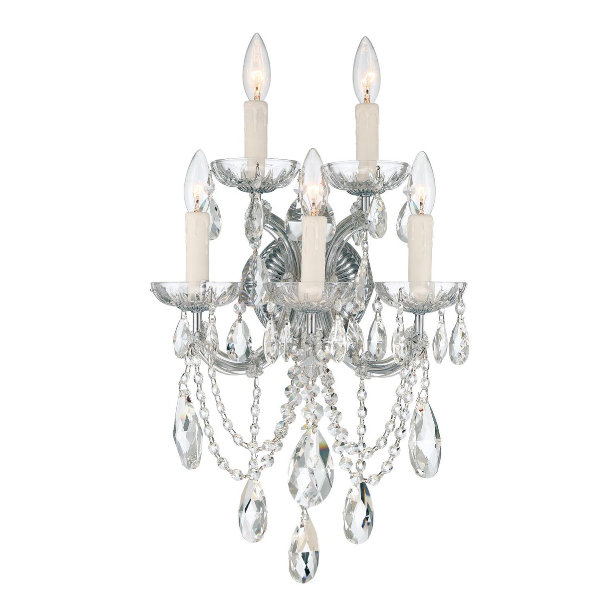 Crystorama Maria Theresa 13.5'' Hand Cut Crystal Polished Chrome Sconce