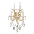 Crystorama Maria Theresa 13.5'' Hand Cut Crystal Gold Sconce