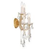 Crystorama Maria Theresa 13.5'' Hand Cut Crystal Gold Sconce
