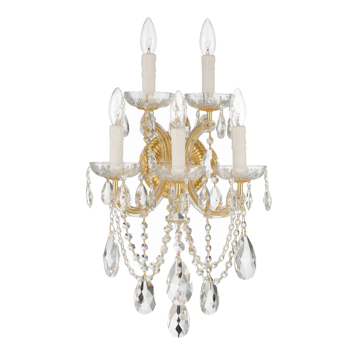 Crystorama Maria Theresa 13.5'' Swarovski Strass Crystal Gold Sconce