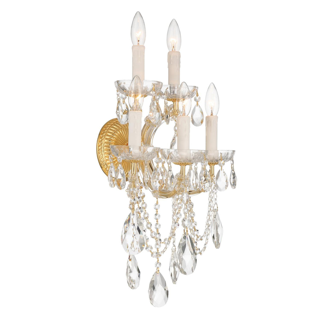 Crystorama Maria Theresa 13.5'' Swarovski Strass Crystal Gold Sconce