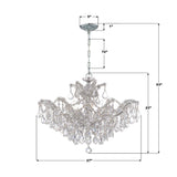 Crystorama Maria Theresa 29'' Hand Cut Crystal Polished Chrome Chandelier