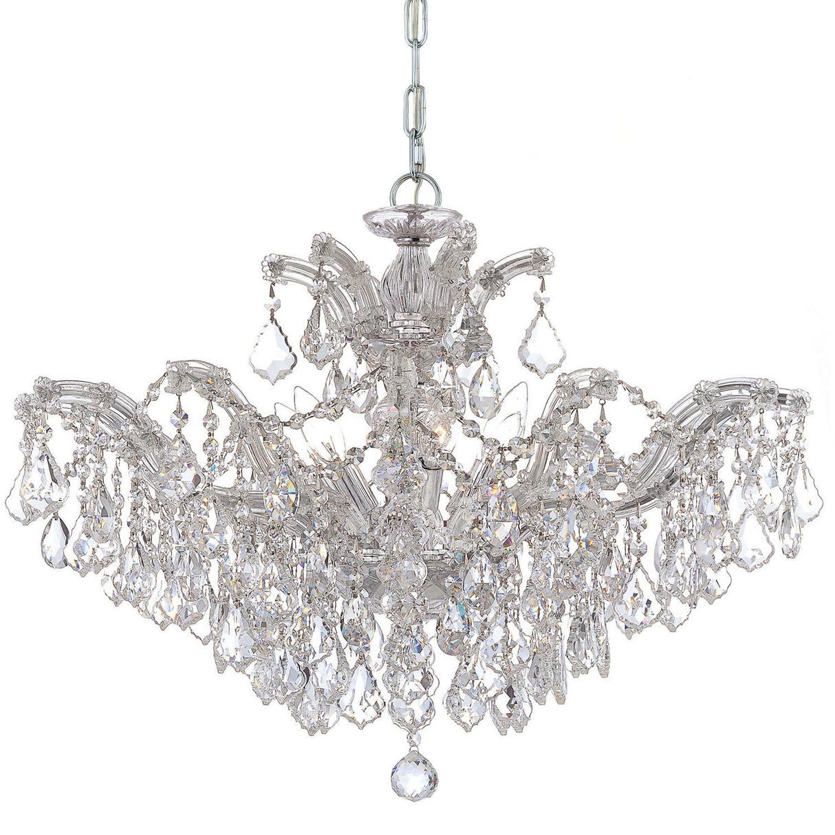 Crystorama Maria Theresa 29'' Hand Cut Crystal Polished Chrome Chandelier