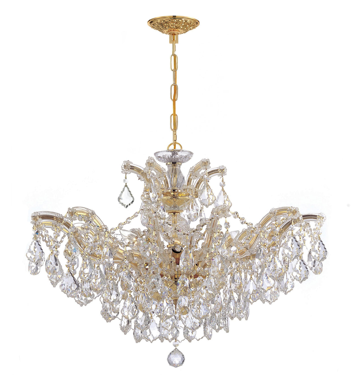 Crystorama Maria Theresa 29'' Hand Cut Crystal Gold Chandelier