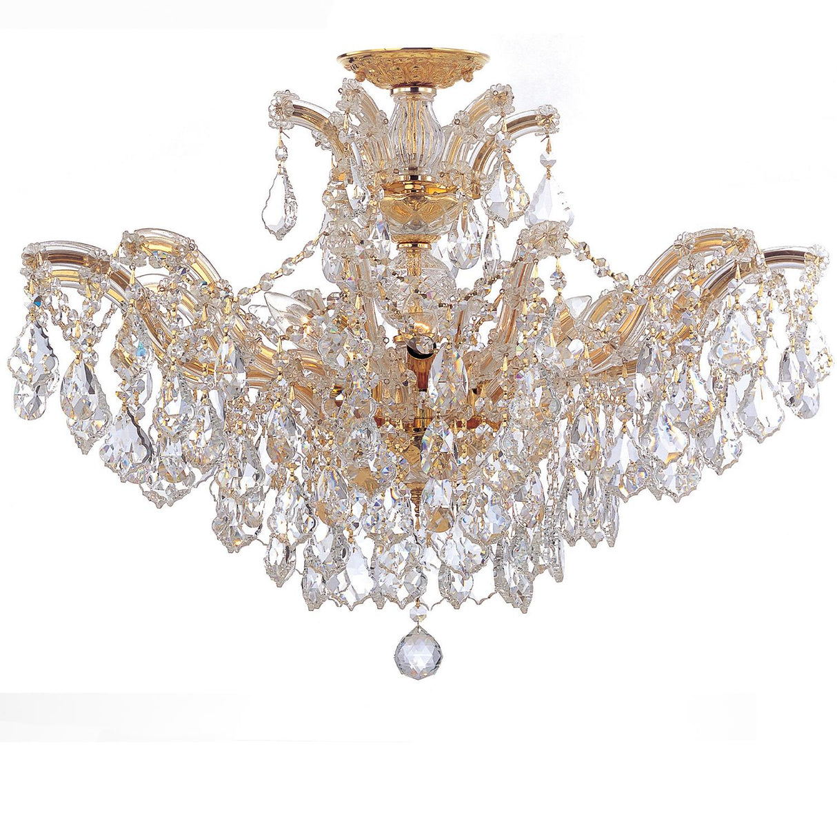 Crystorama Maria Theresa 29'' Hand Cut Crystal Gold Chandelier