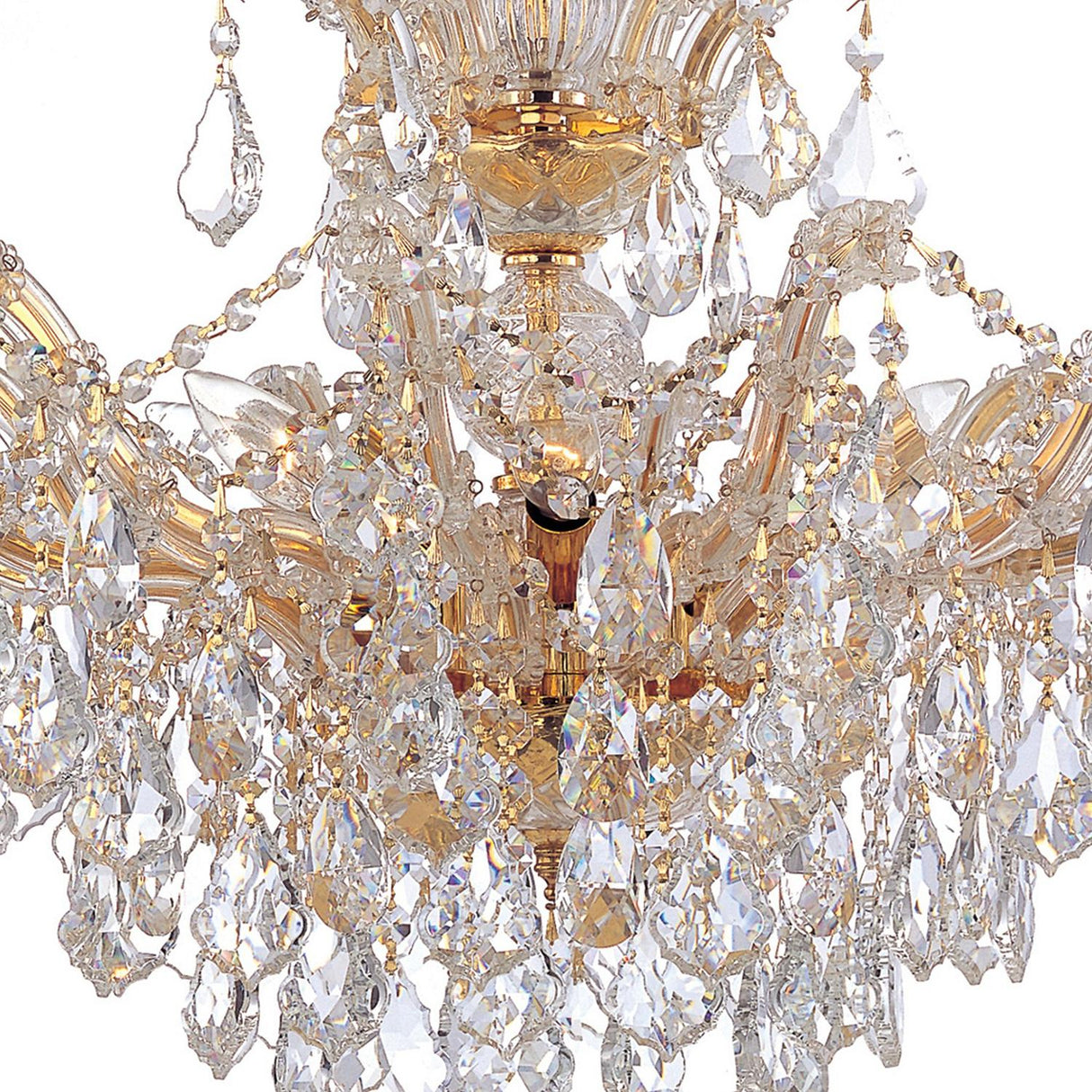 Crystorama Maria Theresa 29'' Hand Cut Crystal Gold Chandelier