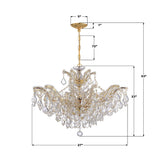 Crystorama Maria Theresa 29'' Swarovski Spectra Crystal Gold Chandelier