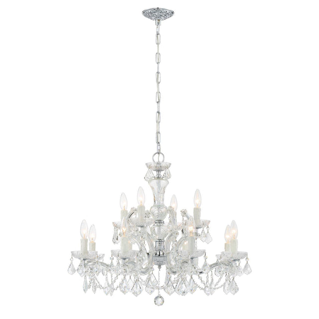 Crystorama Maria Theresa 29'' Italian Crystal Polished Chrome Chandelier