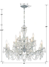 Crystorama Maria Theresa 29'' Italian Crystal Polished Chrome Chandelier
