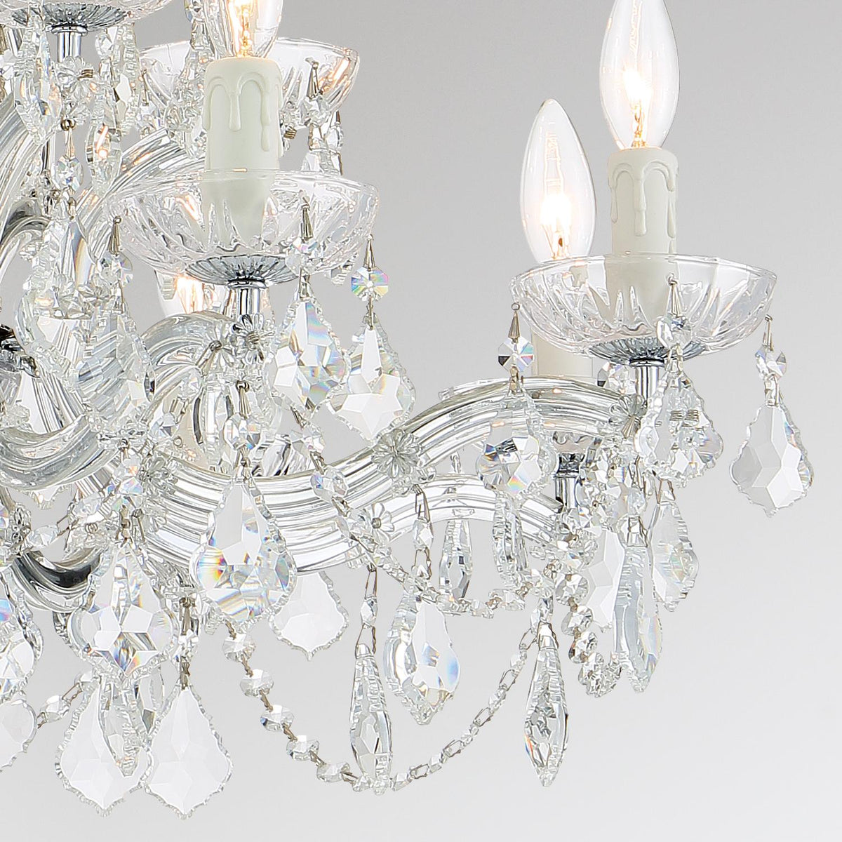 Crystorama Maria Theresa 29'' Italian Crystal Polished Chrome Chandelier