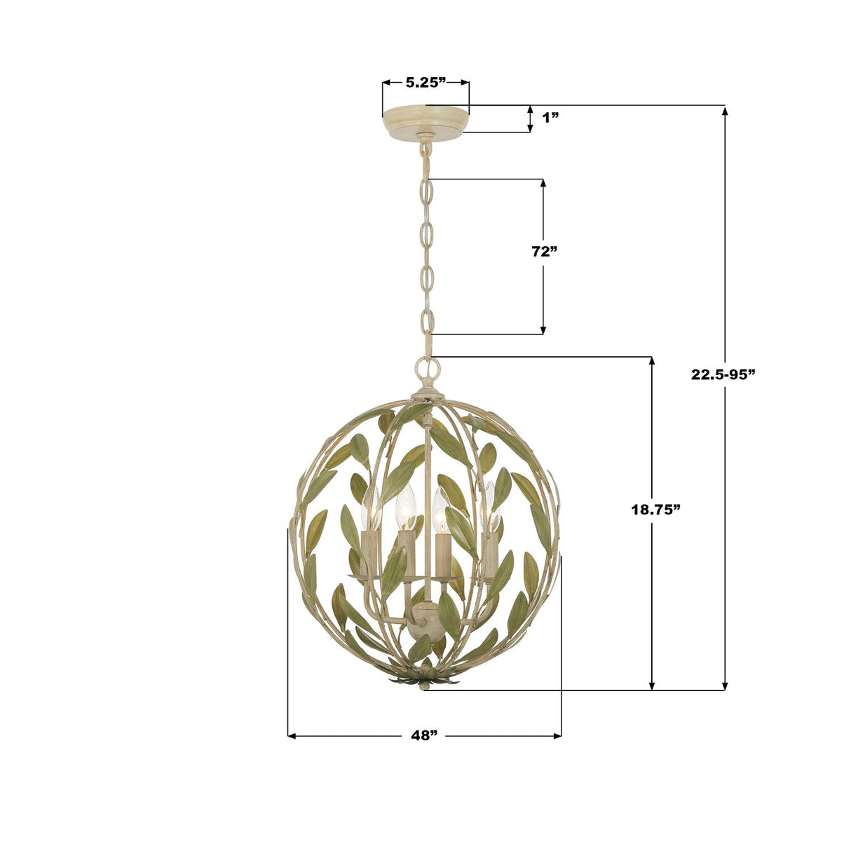 Crystorama Broche 16'' Champagne Green Tea Chandelier