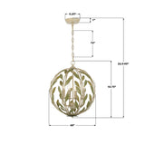 Crystorama Broche 16'' Champagne Green Tea Chandelier