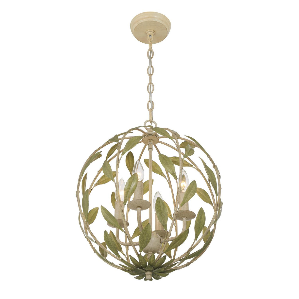 Crystorama Broche 16'' Champagne Green Tea Chandelier