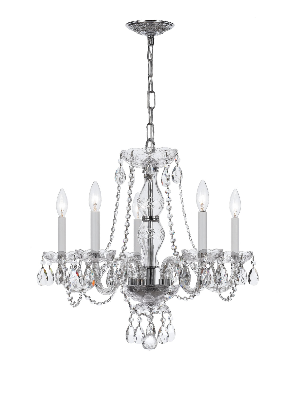 Crystorama Traditional Crystal 21'' Swarovski Spectra Crystal Polished Chrome Chandelier