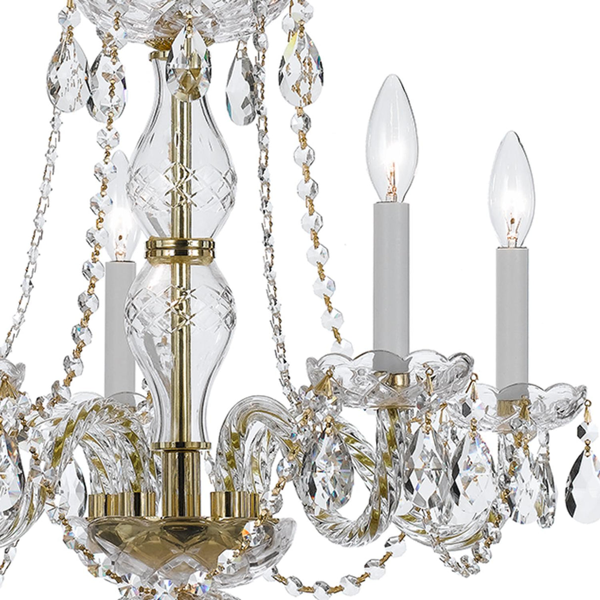 Crystorama Traditional Crystal 21'' Swarovski Spectra Crystal Polished Brass Chandelier