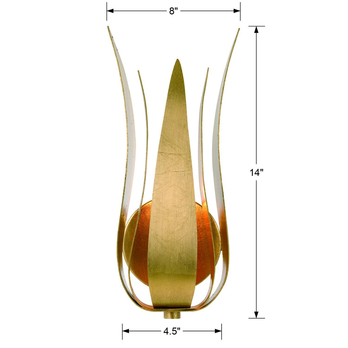 Crystorama Broche 8'' Antique Gold Sconce