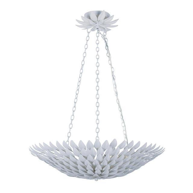 Crystorama Broche 24.5'' Matte White Chandelier