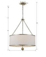 Crystorama Broche 24'' Antique Silver Chandelier