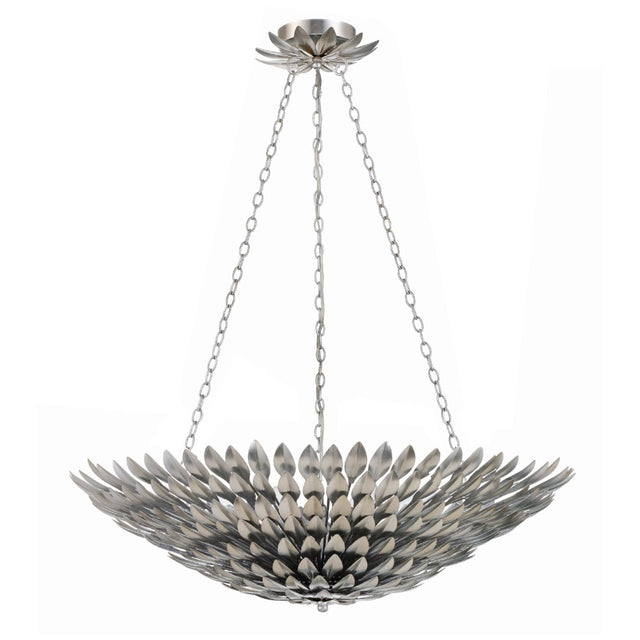 Crystorama Broche 30'' Antique Silver Chandelier