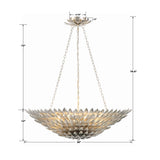 Crystorama Broche 30'' Antique Silver Chandelier