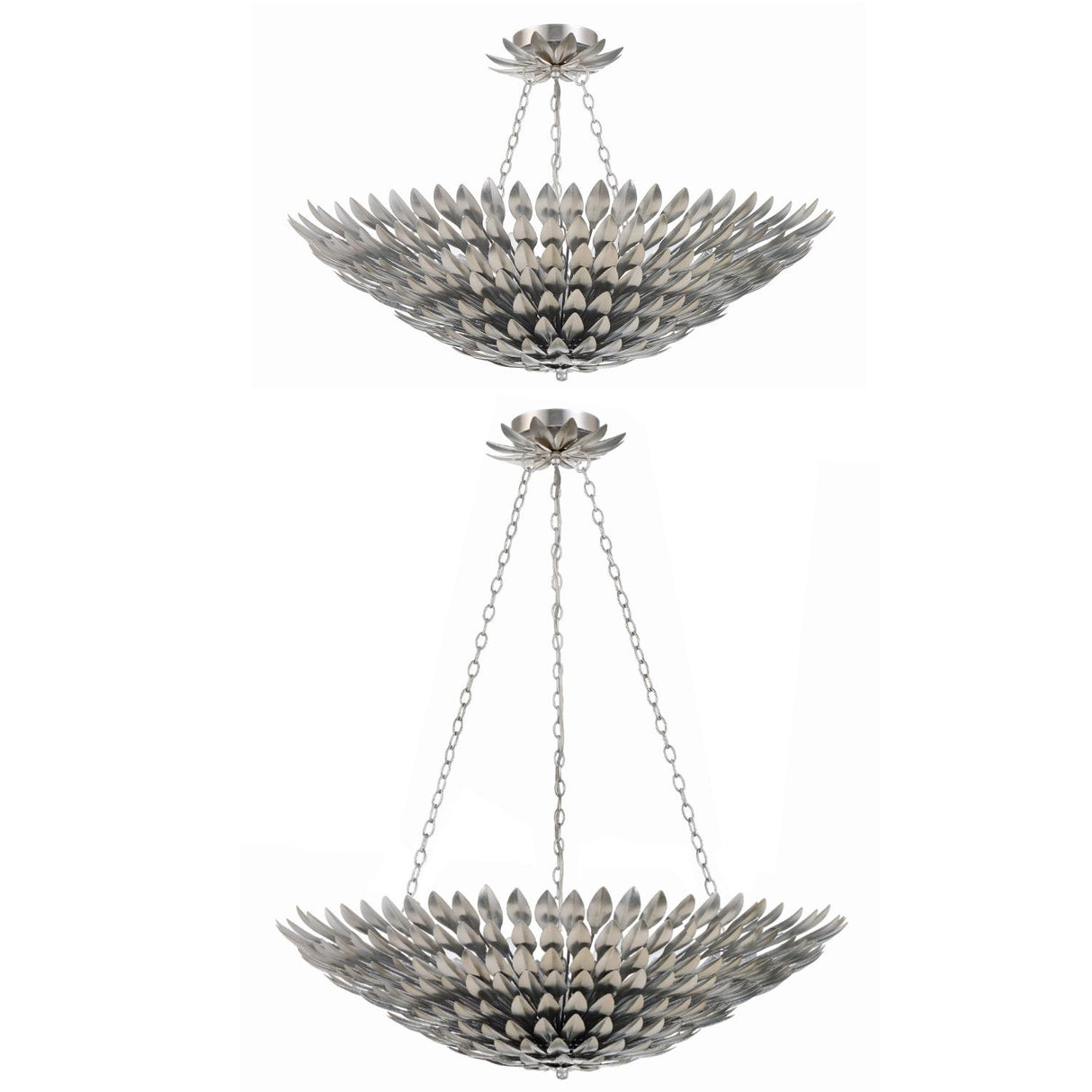 Crystorama Broche 30'' Antique Silver Chandelier