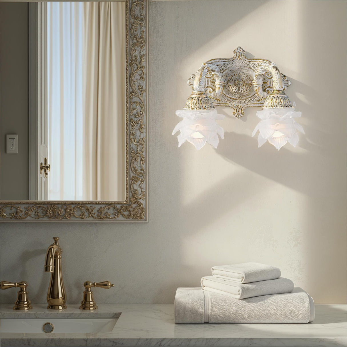 Crystorama Mayfield 11.5'' Antique White Sconce