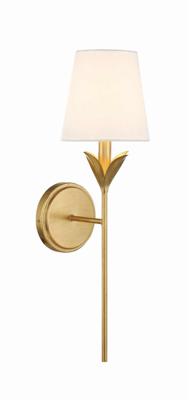 Crystorama Broche 6'' Antique Gold Sconce