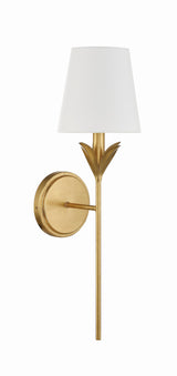 Crystorama Broche 6'' Antique Gold Sconce