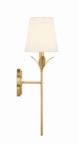 Crystorama Broche 6'' Antique Gold Sconce