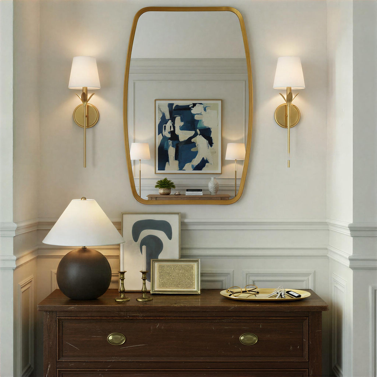 Crystorama Broche 6'' Antique Gold Sconce