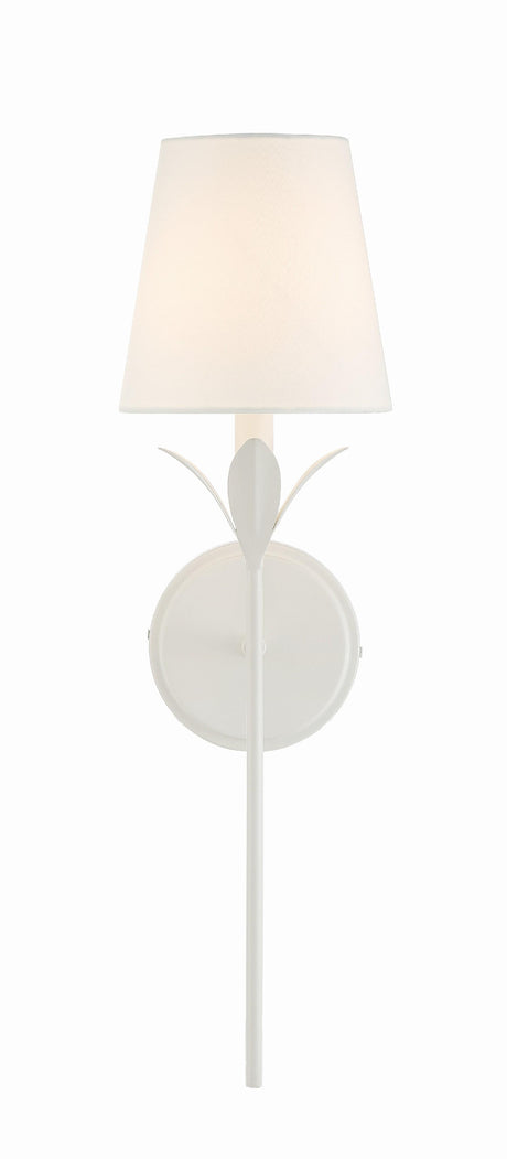 Crystorama Broche 6'' Matte White Sconce