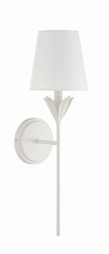 Crystorama Broche 6'' Matte White Sconce