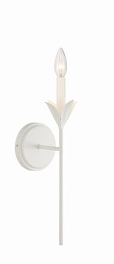 Crystorama Broche 6'' Matte White Sconce