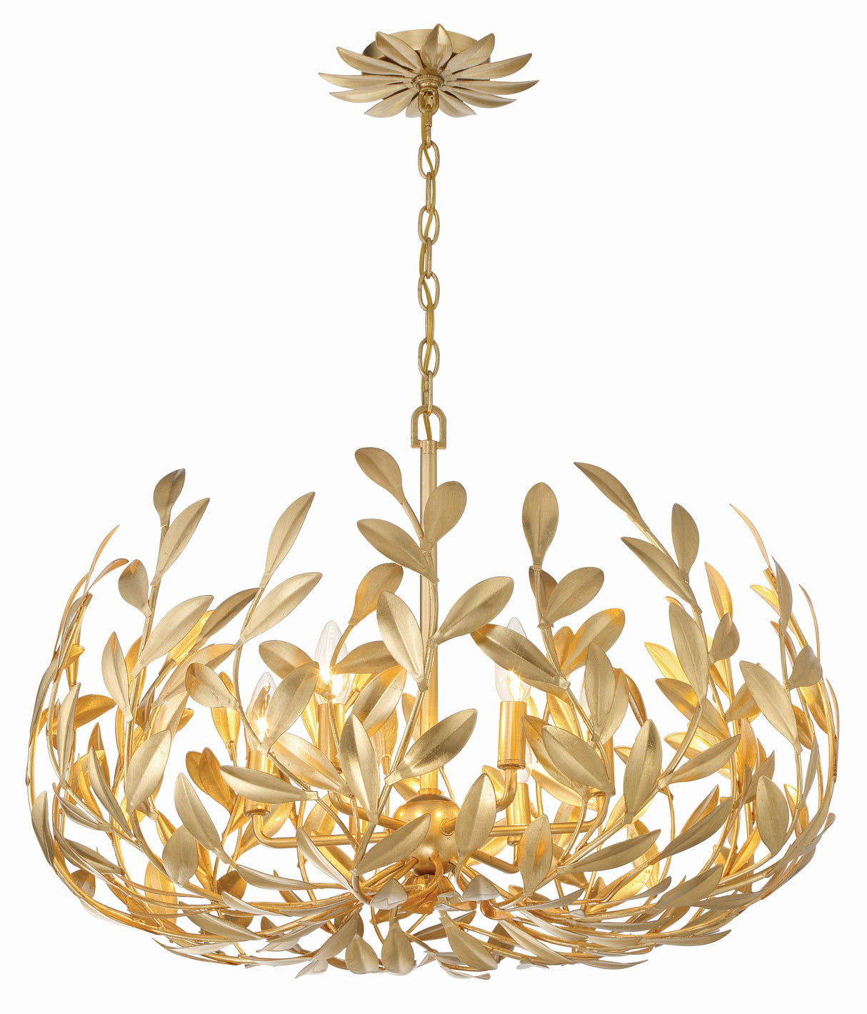 Crystorama Broche 27'' Antique Gold Chandelier