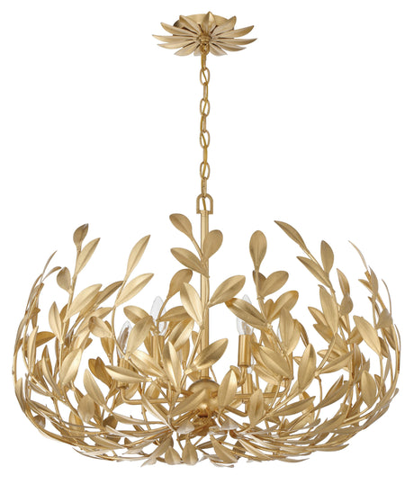 Crystorama Broche 27'' Antique Gold Chandelier