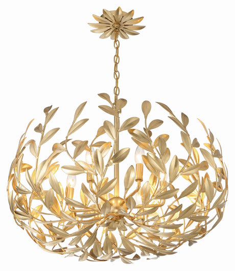 Crystorama Broche 27'' Antique Gold Chandelier