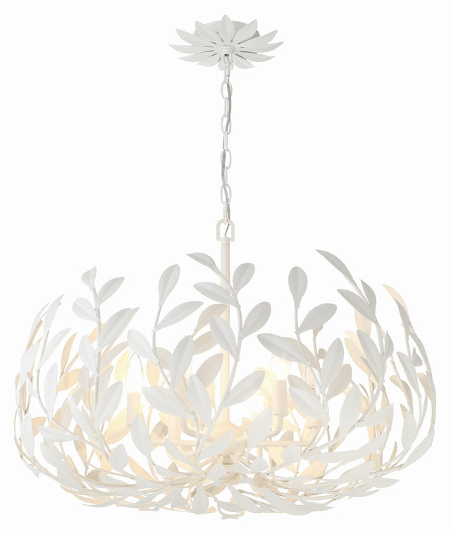 Crystorama Broche 27'' Matte White Chandelier