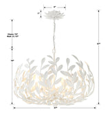 Crystorama Broche 27'' Matte White Chandelier