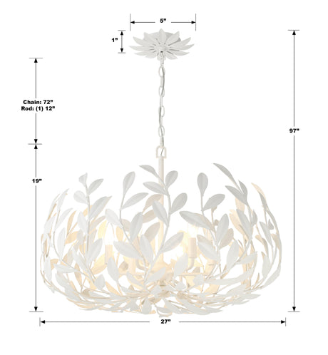 Crystorama Broche 27'' Matte White Chandelier