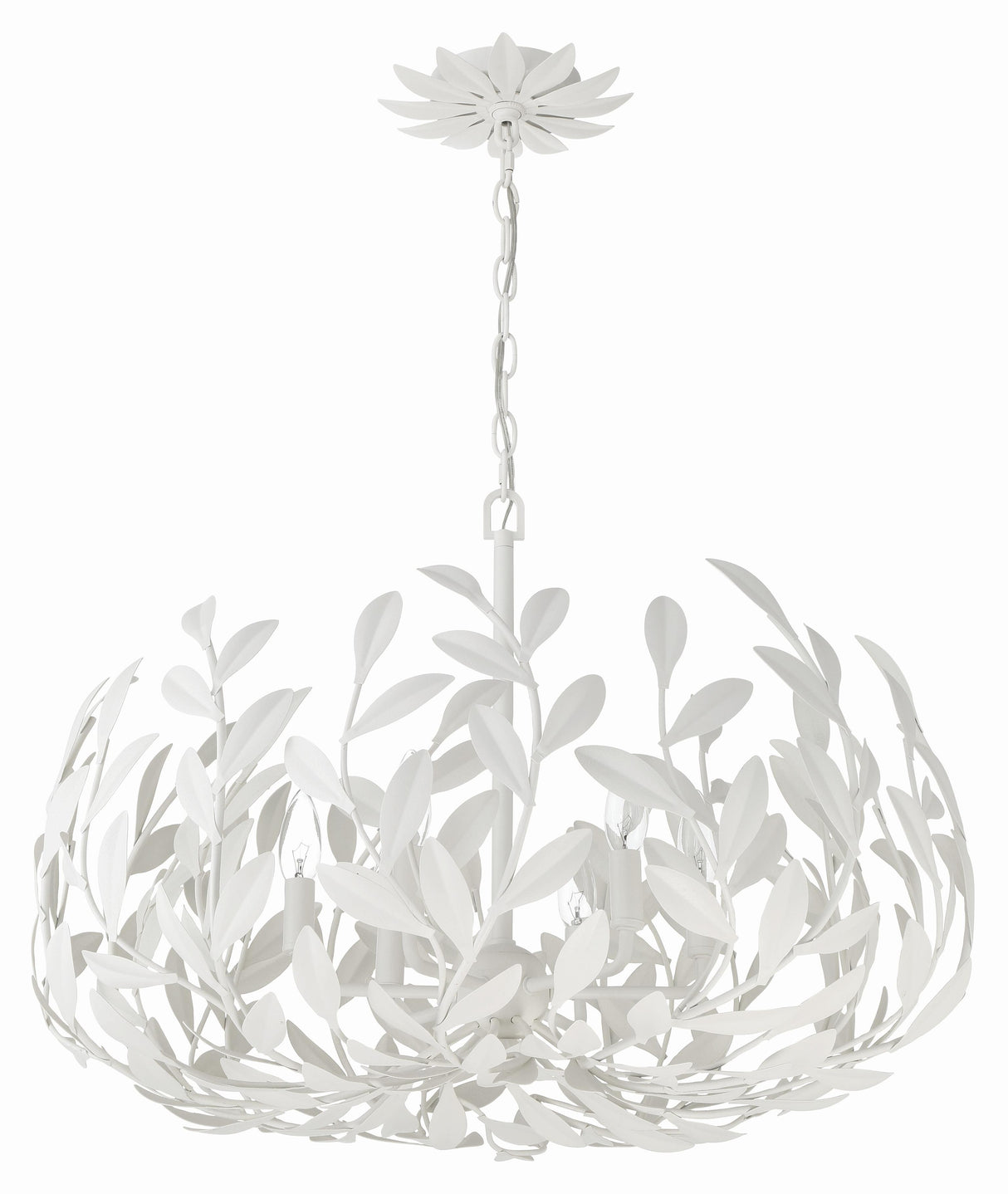 Crystorama Broche 27'' Matte White Chandelier