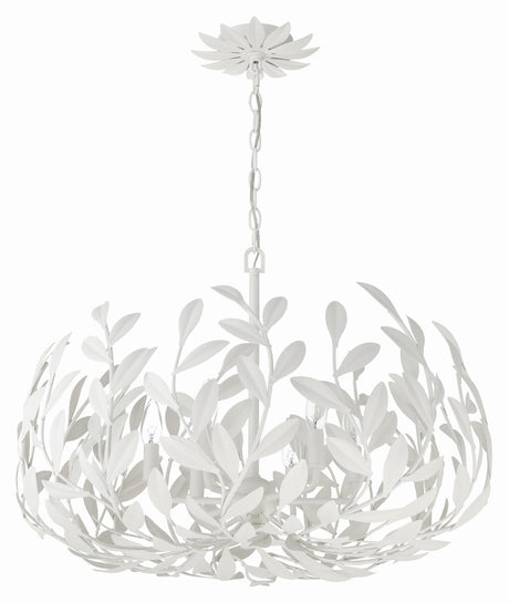 Crystorama Broche 27'' Matte White Chandelier