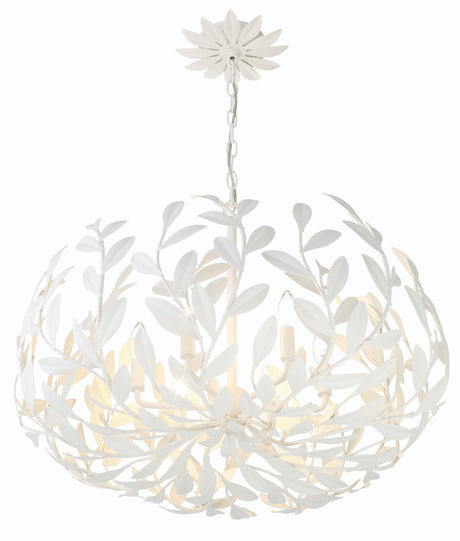 Crystorama Broche 27'' Matte White Chandelier