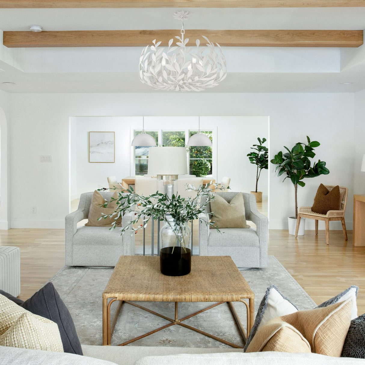 Crystorama Broche 27'' Matte White Chandelier